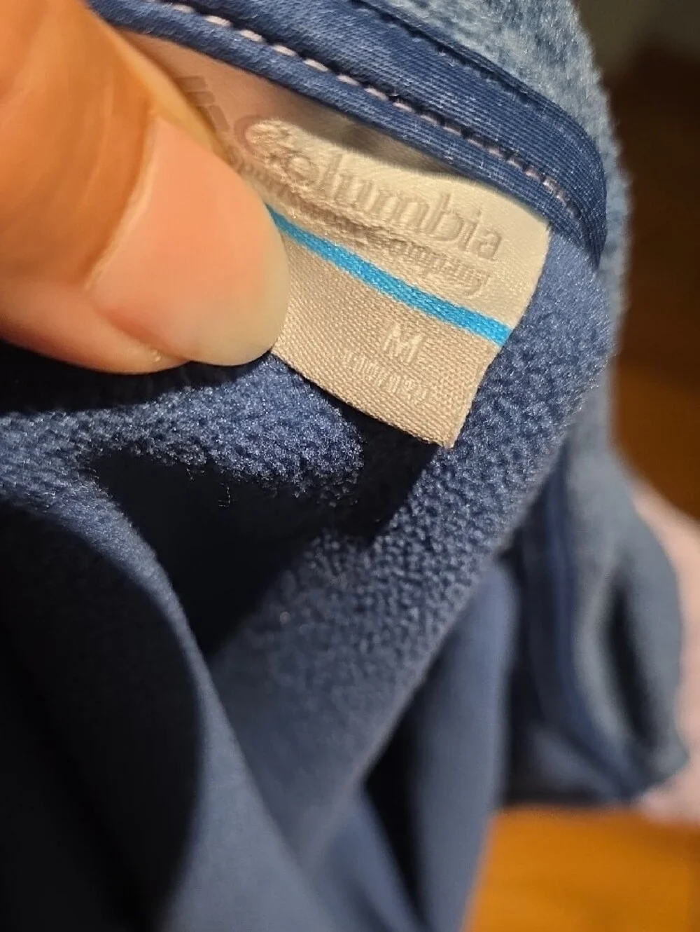 Columbia Hooded Two-Tone Jacket in Blue and Light Pink